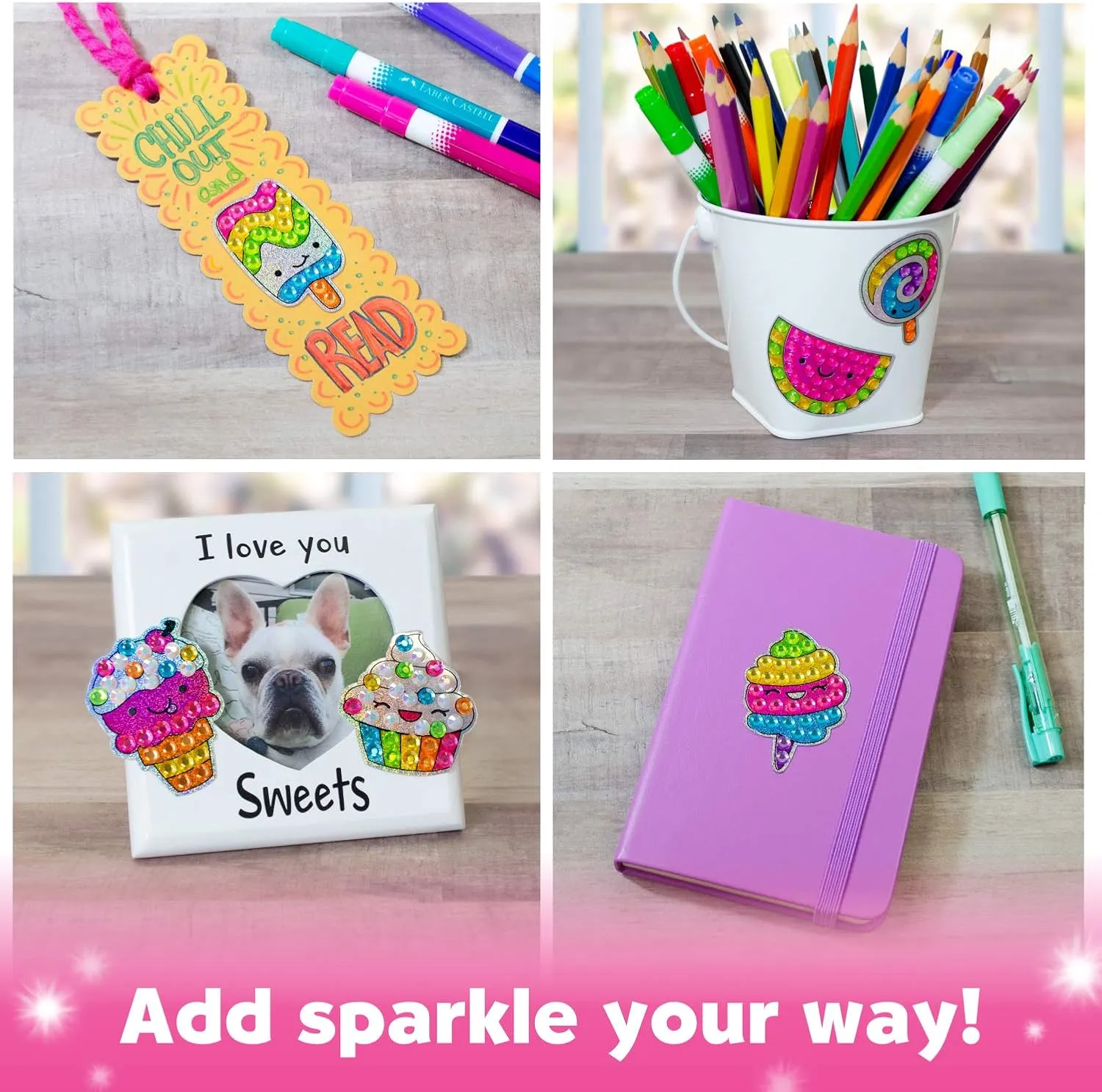 Creativity for Kids Big Gem Diamond Painting Kit: Sweets Stickers and Suncatchers - Diamond Art for Kids, DIY Stickers and Suncatcher Kit for Girls Ages 6-8 
