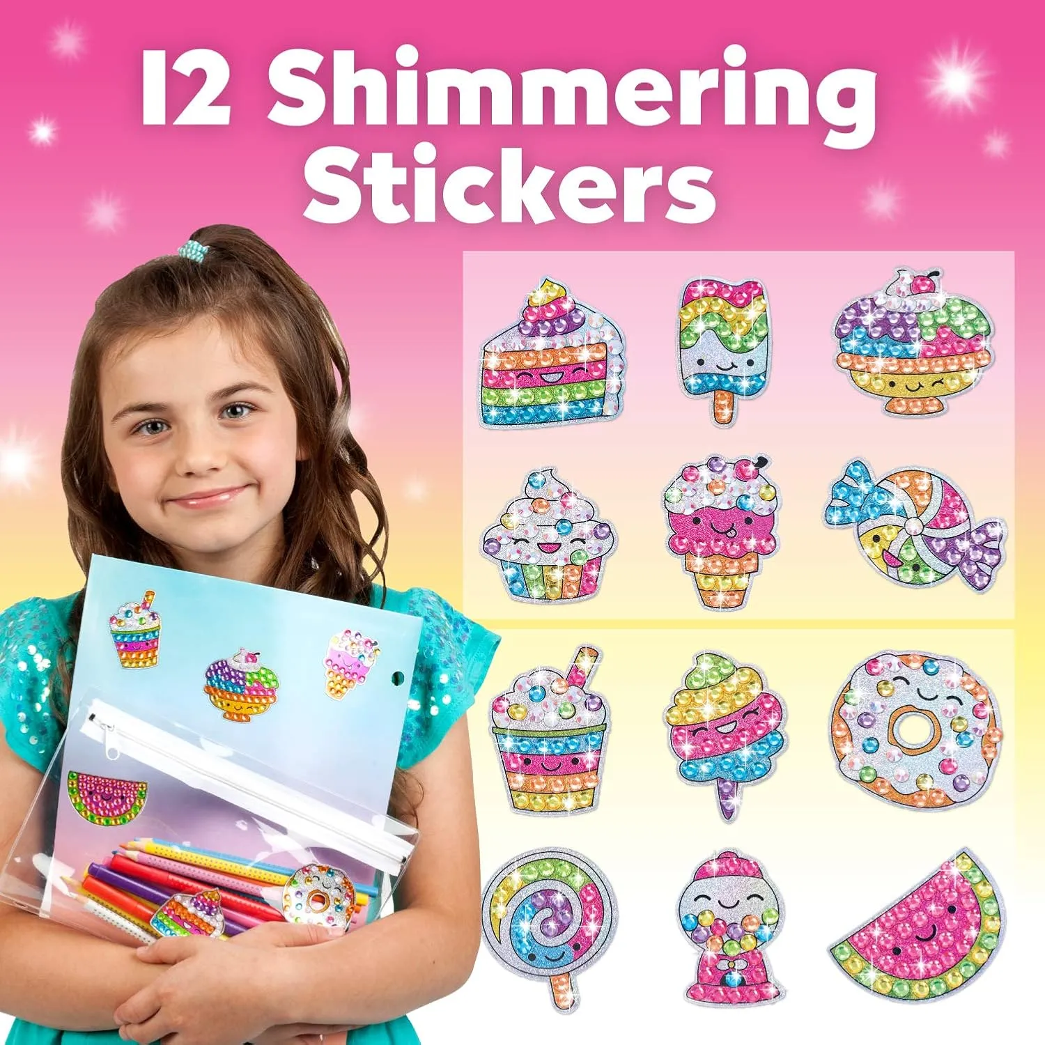 Creativity for Kids Big Gem Diamond Painting Kit: Sweets Stickers and Suncatchers - Diamond Art for Kids, DIY Stickers and Suncatcher Kit for Girls Ages 6-8 