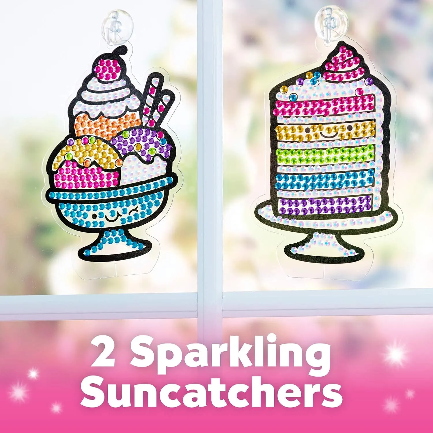 Creativity for Kids Big Gem Diamond Painting Kit: Sweets Stickers and Suncatchers - Diamond Art for Kids, DIY Stickers and Suncatcher Kit for Girls Ages 6-8 