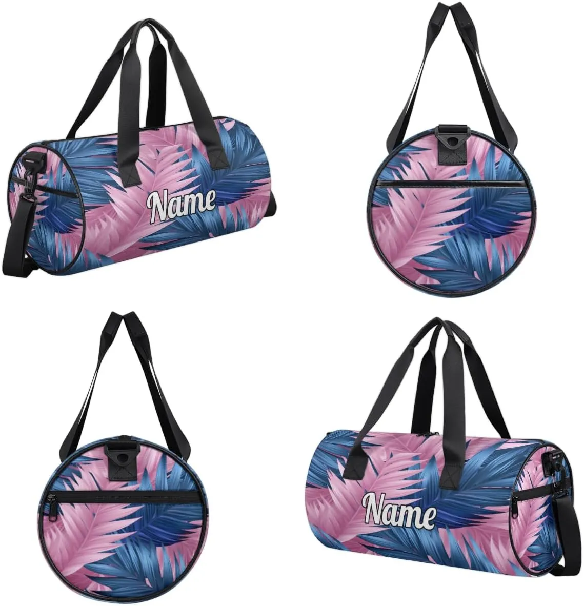 Custom Dance Duffel Bag Sport Backpacks Gyms and Weekend Overnight Travel Duffle Bag Birthday Christmas Halloween Waterproof, Blue Orchards Palm Leaf