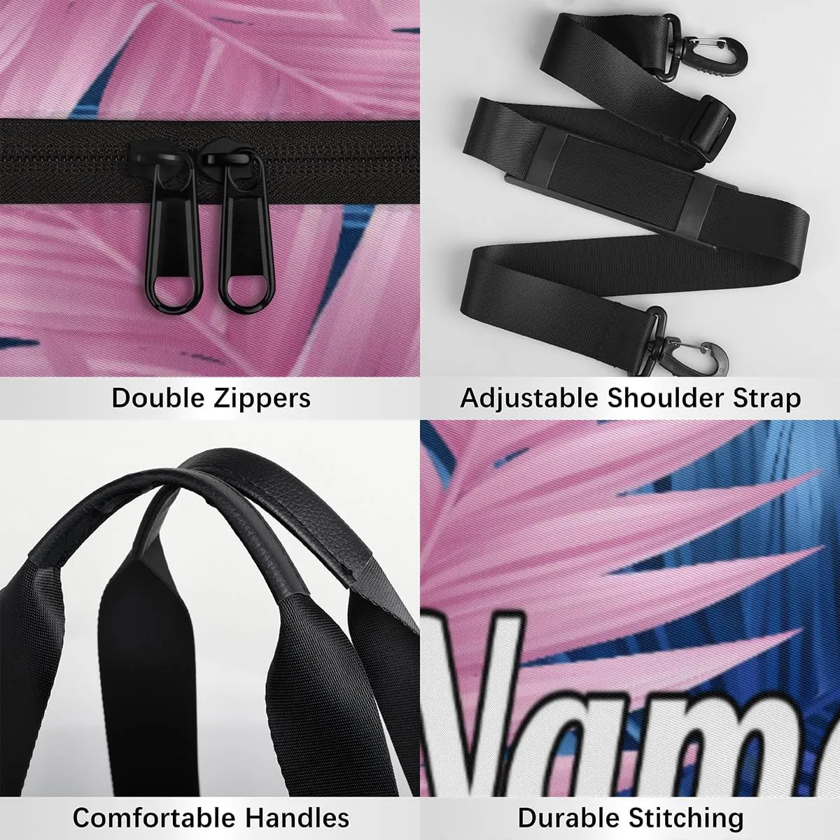 Custom Dance Duffel Bag Sport Backpacks Gyms and Weekend Overnight Travel Duffle Bag Birthday Christmas Halloween Waterproof, Blue Orchards Palm Leaf