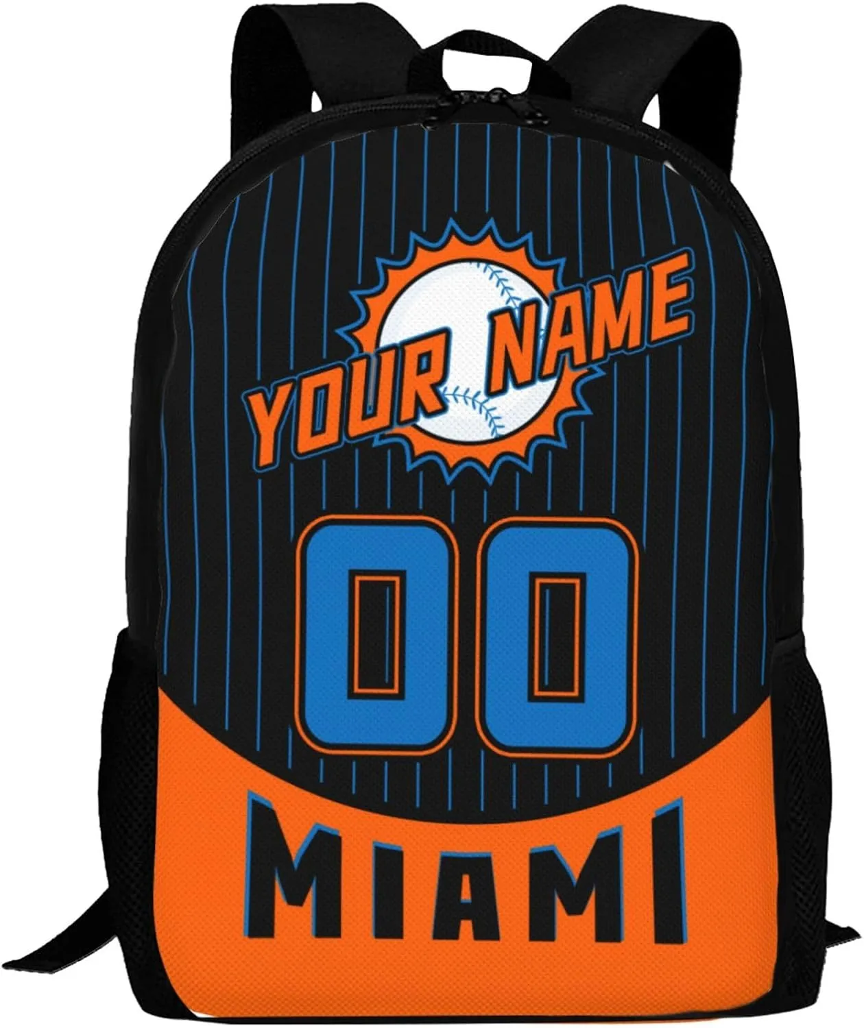 Custom Miami Backpack for Boy Girl Personalized Name Number High Capacity School Backpacks Laptop Bag Casual Travel Backpack Men Women