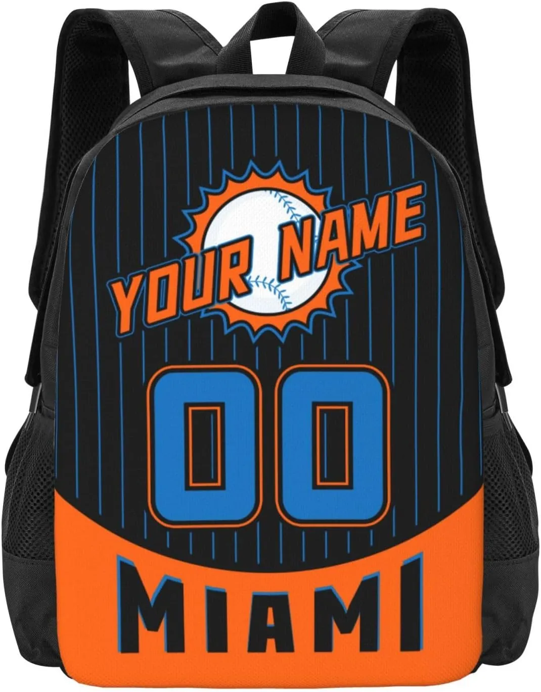 Custom Miami Backpack for Boy Girl Personalized Name Number High Capacity School Backpacks Laptop Bag Casual Travel Backpack Men Women