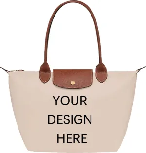Custom Personalized Text Photo Shoulder Bag Nylon Top-Handle Purse is a Great Gift with Zipper Leisure for Women