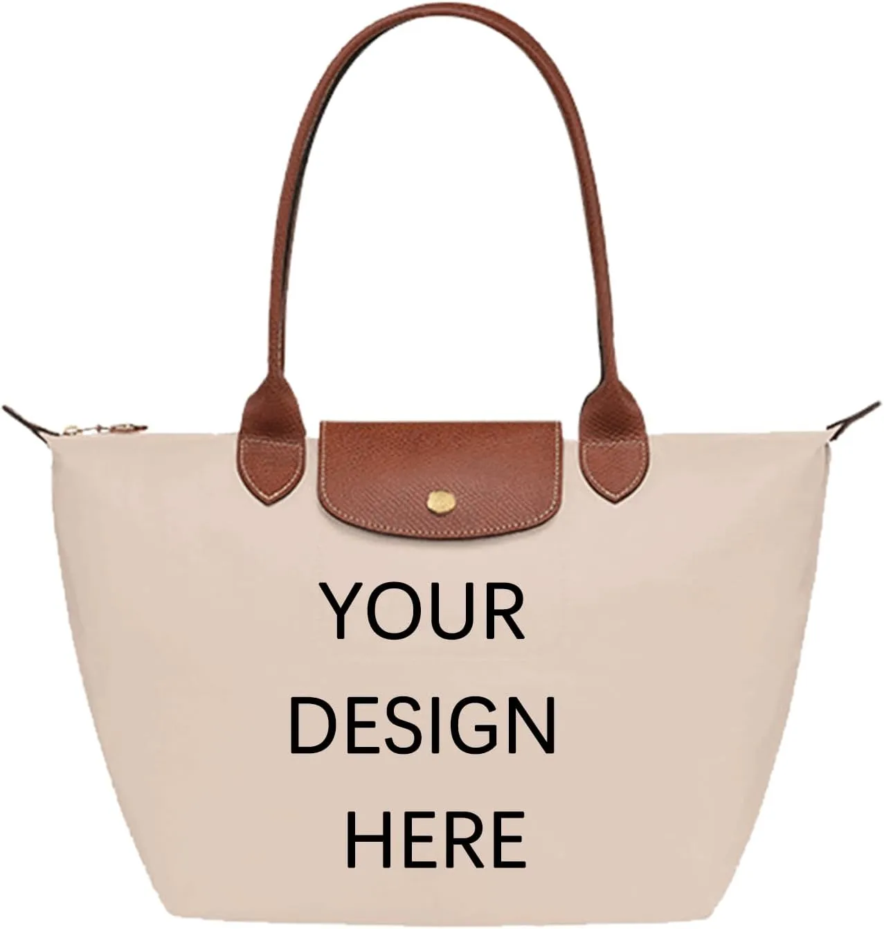 Custom Personalized Text Photo Shoulder Bag Nylon Top-Handle Purse is a Great Gift with Zipper Leisure for Women