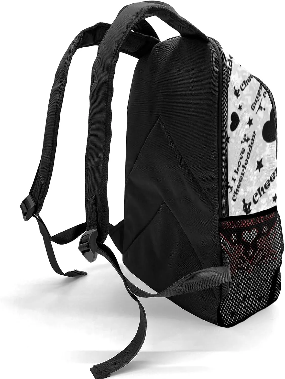Custom Red Cheerleaders Glitter Print School Backpacks Multipurpose Casual Bag Personalized with Name Waterproof Sport Daypack Travel Man Woman Bags