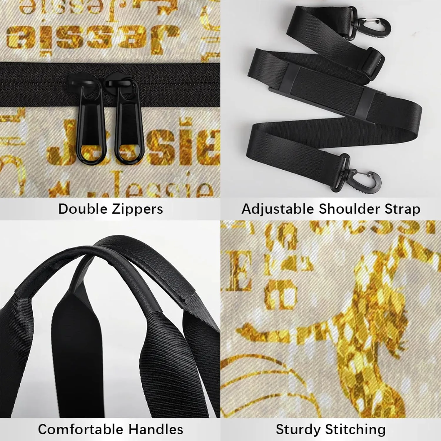 Custom Volleyball Sport Bags Personalized Sports Gym Bag with Name Overnight Weekender Duffel Bag Customized Gifts for Women Men, Gold Glitter