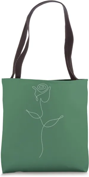 Cute Flower Line Art Elegant Floral Rose Tote Bag