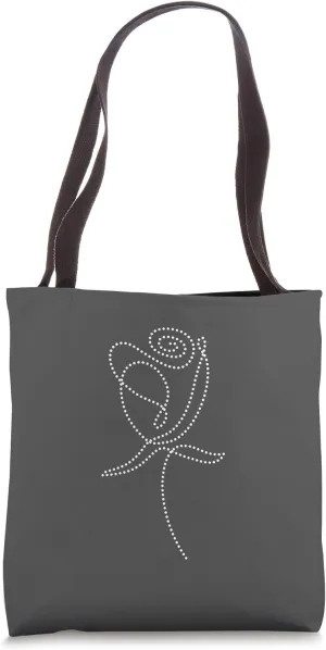 Cute Flower Line Art Elegant Floral Rose Tote Bag