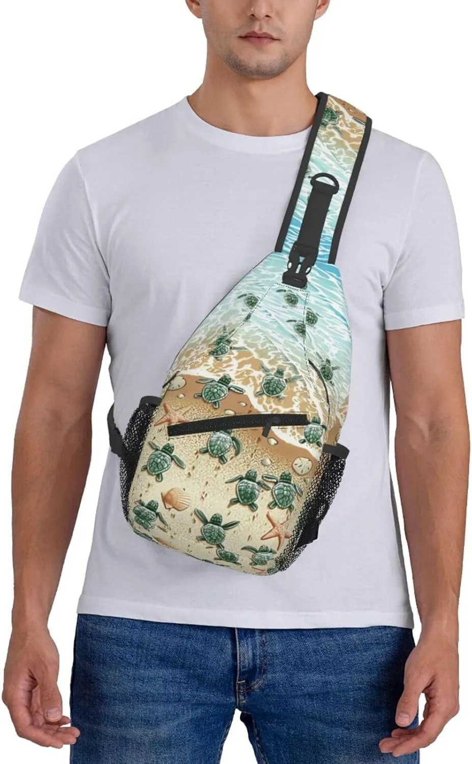 Cute Sea Turtles Crossbody Sling Bag Chest Bag Backpacks for Men Women Working,Travelling