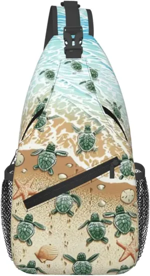 Cute Sea Turtles Crossbody Sling Bag Chest Bag Backpacks for Men Women Working,Travelling