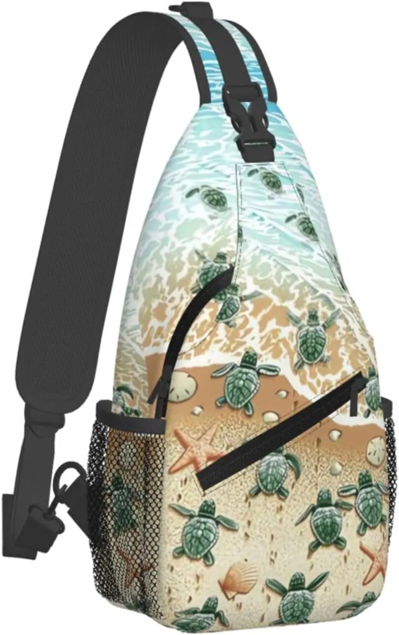 Cute Sea Turtles Crossbody Sling Bag Chest Bag Backpacks for Men Women Working,Travelling
