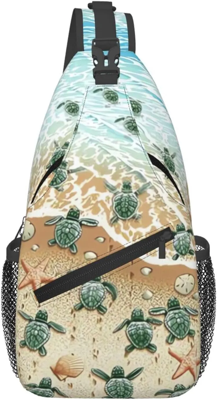 Cute Sea Turtles Crossbody Sling Bag Chest Bag Backpacks for Men Women Working,Travelling