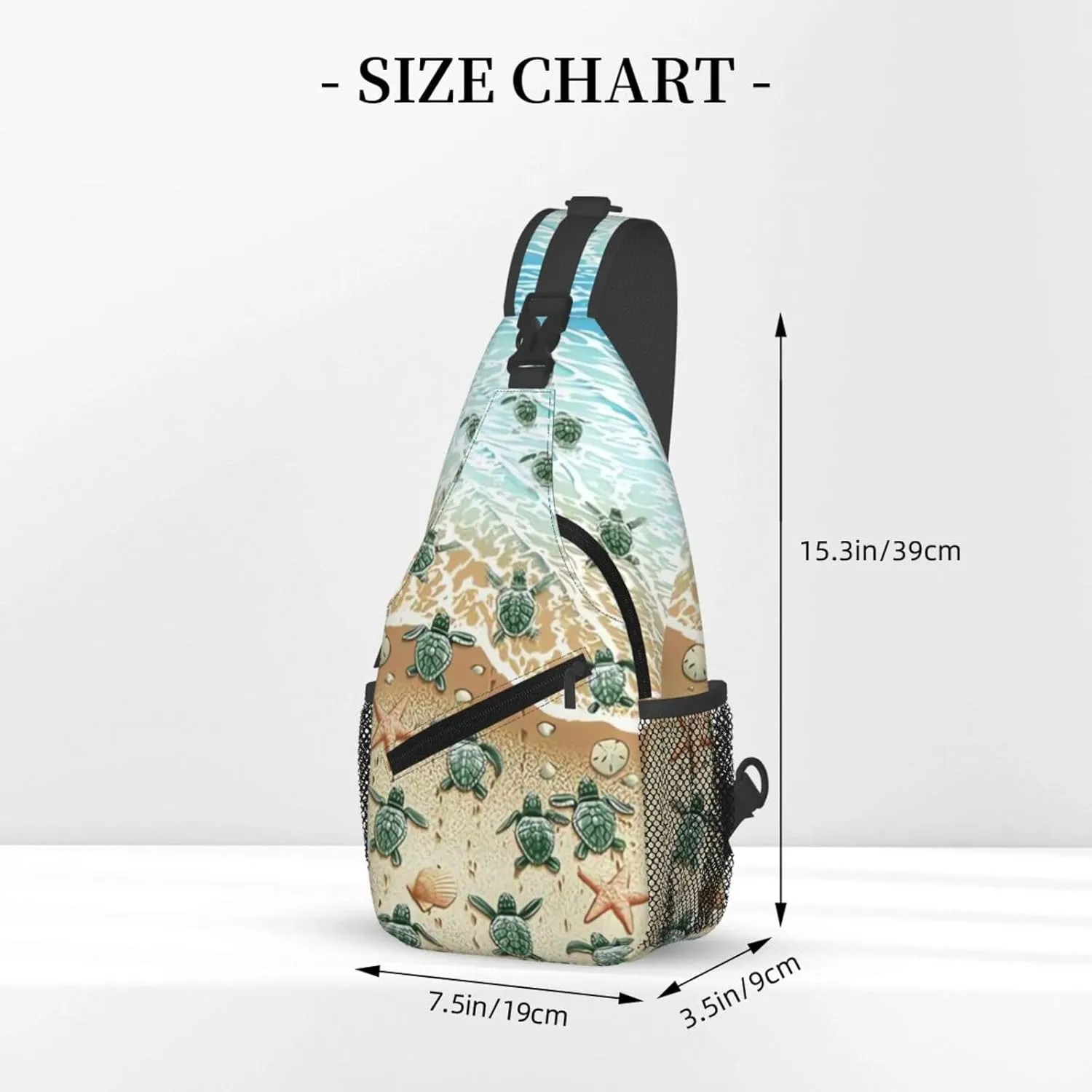 Cute Sea Turtles Crossbody Sling Bag Chest Bag Backpacks for Men Women Working,Travelling
