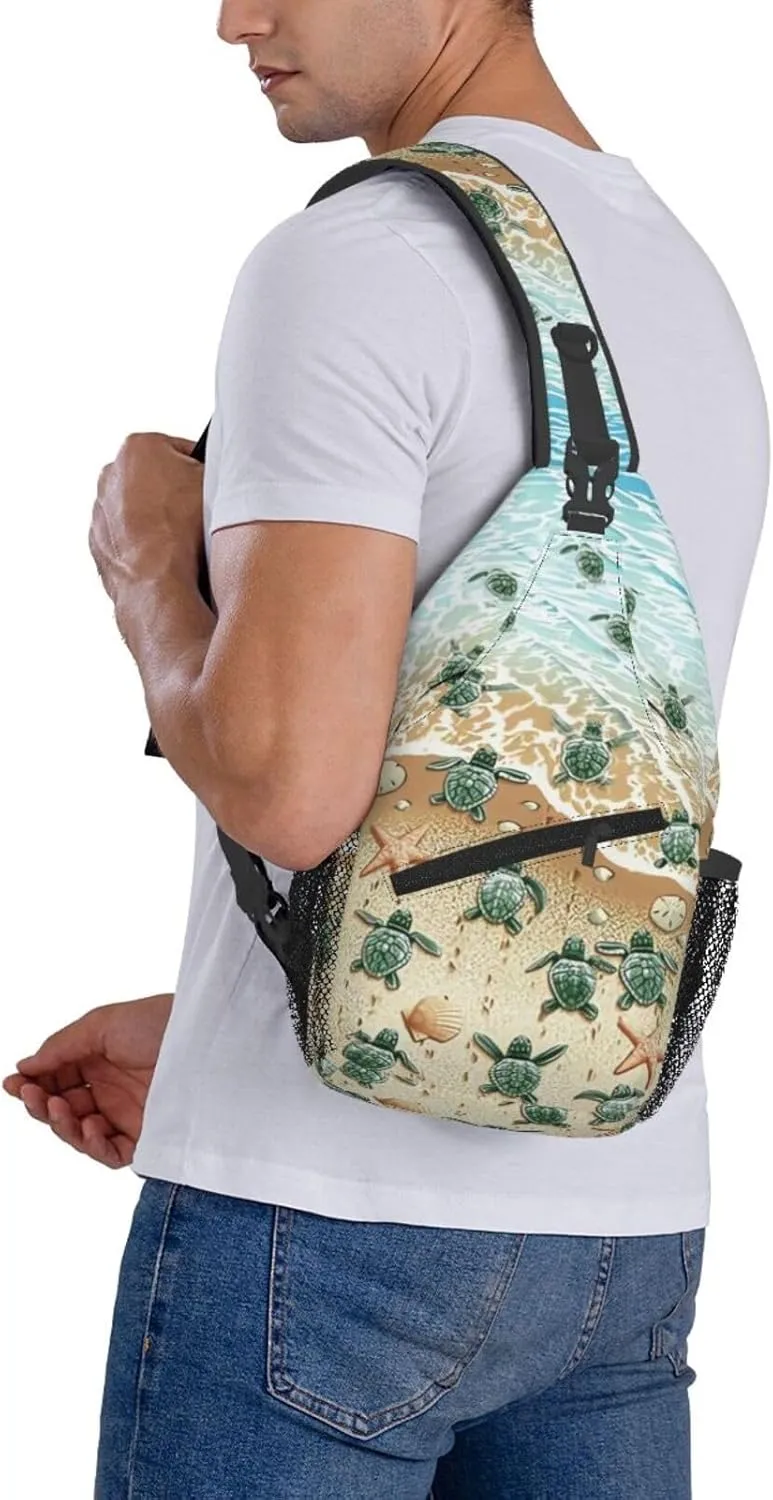 Cute Sea Turtles Crossbody Sling Bag Chest Bag Backpacks for Men Women Working,Travelling