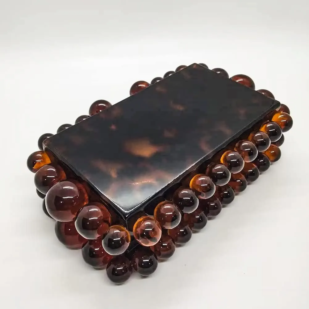 CUXVA Acrylic Evening Clutch Bag for Women Glitter Marble Purse Handbag for Wedding Party Prom