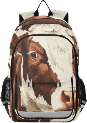 Dairy Cow Print Backpack for Boys Middle-School Elementary Bookbags 20325063