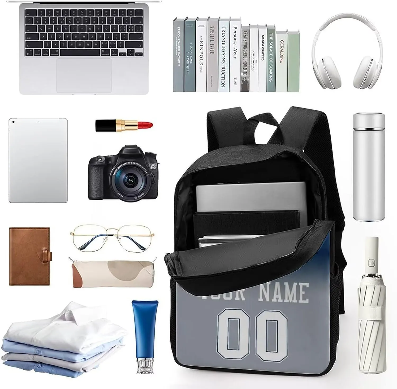 Dallas Shoulder Backpack,Sports Backpack,Suitable For School And Outdoor Use,Custom Name And Number,Gift For Sport Fans.