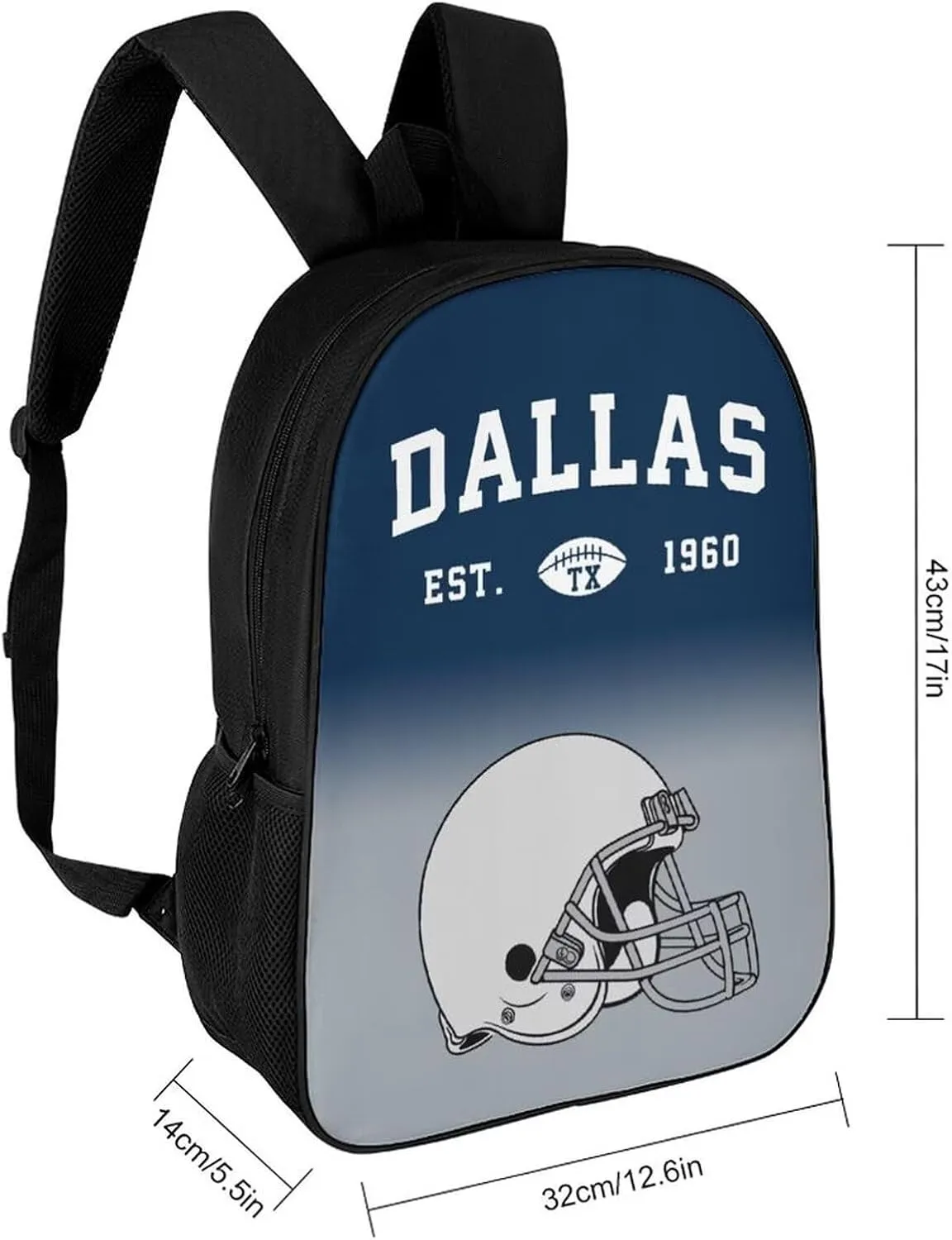 Dallas Shoulder Backpack,Sports Backpack,Suitable For School And Outdoor Use,Gift For Sport Fans.