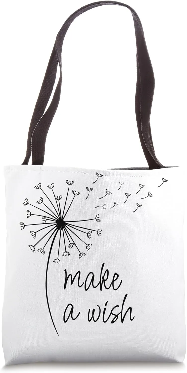 Dandelion, flower, floral, make a wish Tote Bag