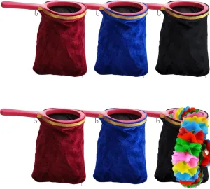 DEAYOU 6 Pack Magic Prop Change Bag with Zipper, Make it Appear or Disappear Magic Trick Bag, Classic Vanishing Effect Magic Accessories for Stage Performance, Magician, Beginner, Adult, Boy, Girl
