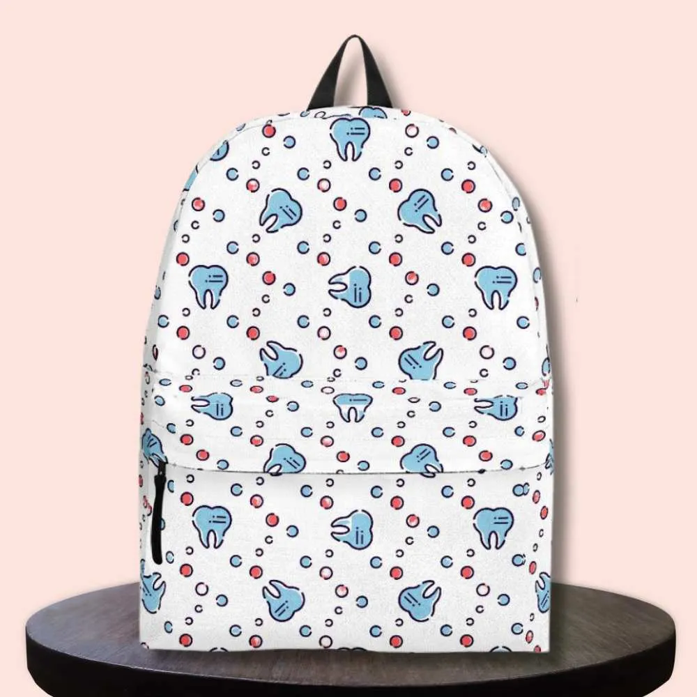 Dentist Tooth Mosaic Backpack - White
