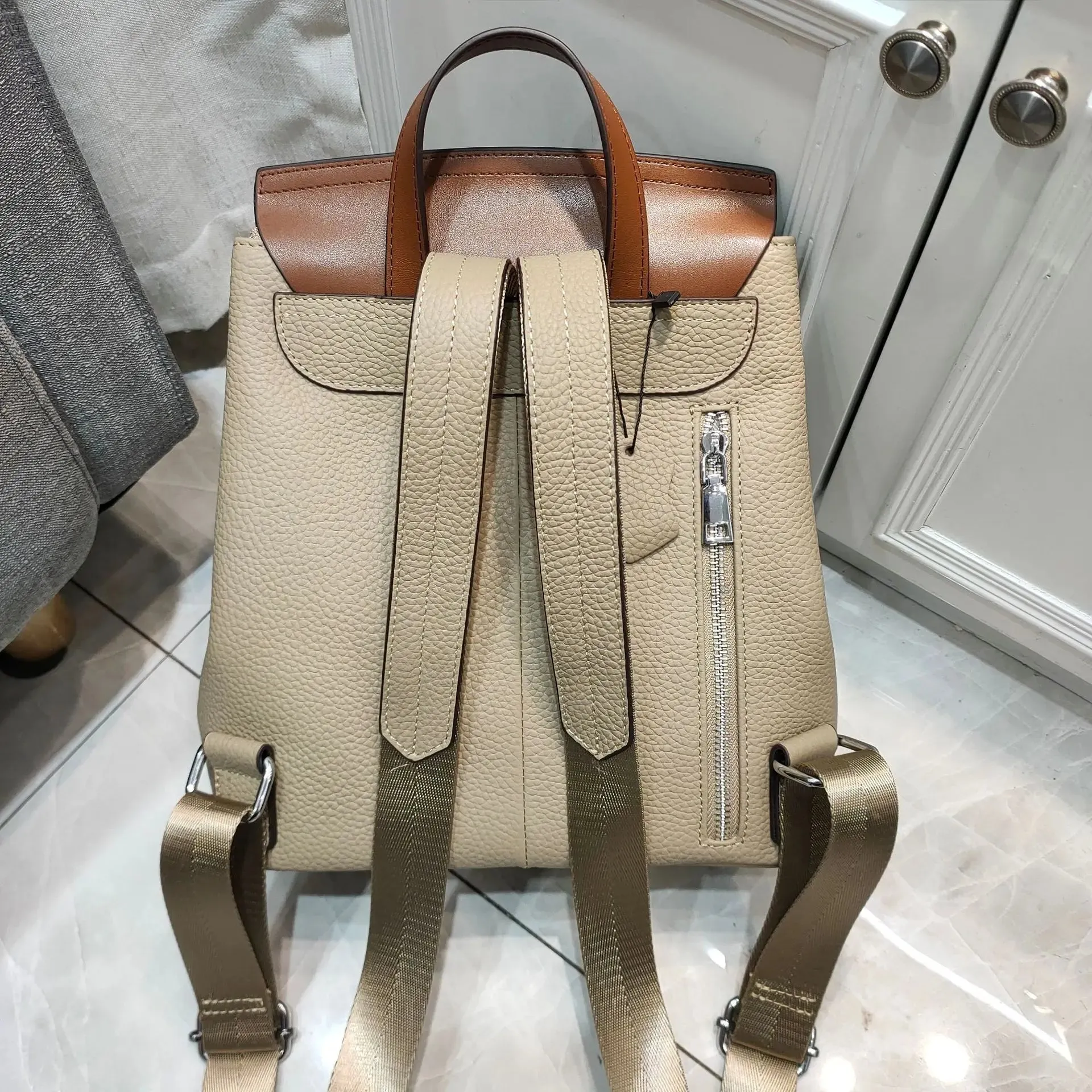 Designer College Girl School Book Bag Real Leather Women's Backpack Cowhide Shoulder Bag Travel Genuine Leather Backpacks