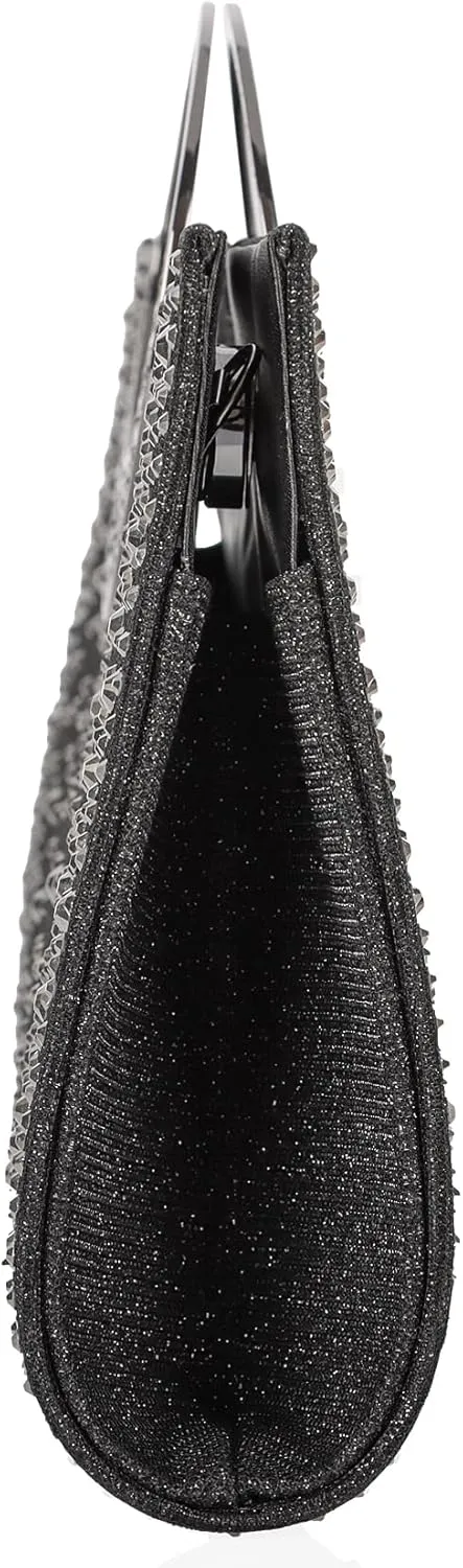 Dexmay Rhinestone Clutch Handbag with Crystal Handle for Wedding Party Elegant Clutch Purse for Women