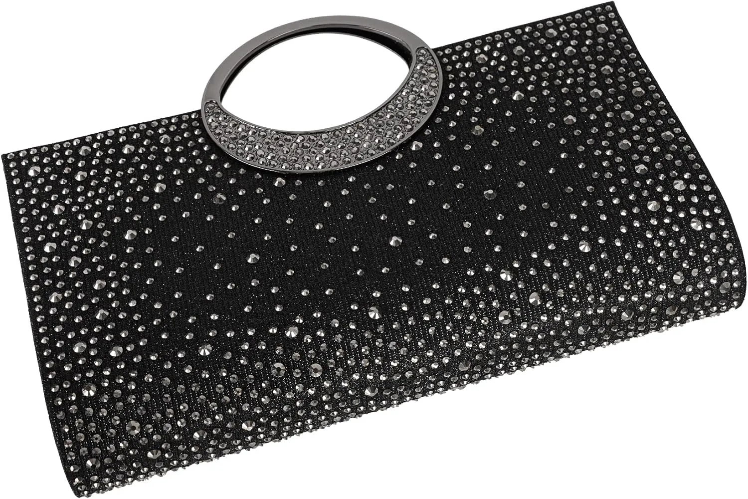 Dexmay Rhinestone Clutch Handbag with Crystal Handle for Wedding Party Elegant Clutch Purse for Women