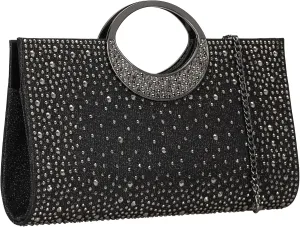 Dexmay Rhinestone Clutch Handbag with Crystal Handle for Wedding Party Elegant Clutch Purse for Women