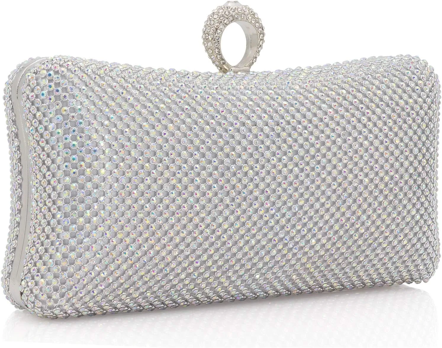 Dexmay Rhinestone Clutch Purse with Crystal Clasp Evening Handbag for Bridal Wedding Party