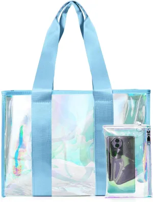 Didida Large Beach Tote Bag For Women 26L With Touch Screen Phone Bag Clear Waterproof Sandproof Beach Shoulder Bag Handbag