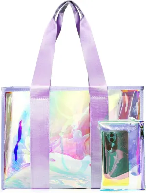 Didida Large Beach Tote Bag For Women 26L With Touch Screen Phone Bag Clear Waterproof Sandproof Beach Shoulder Bag Handbag