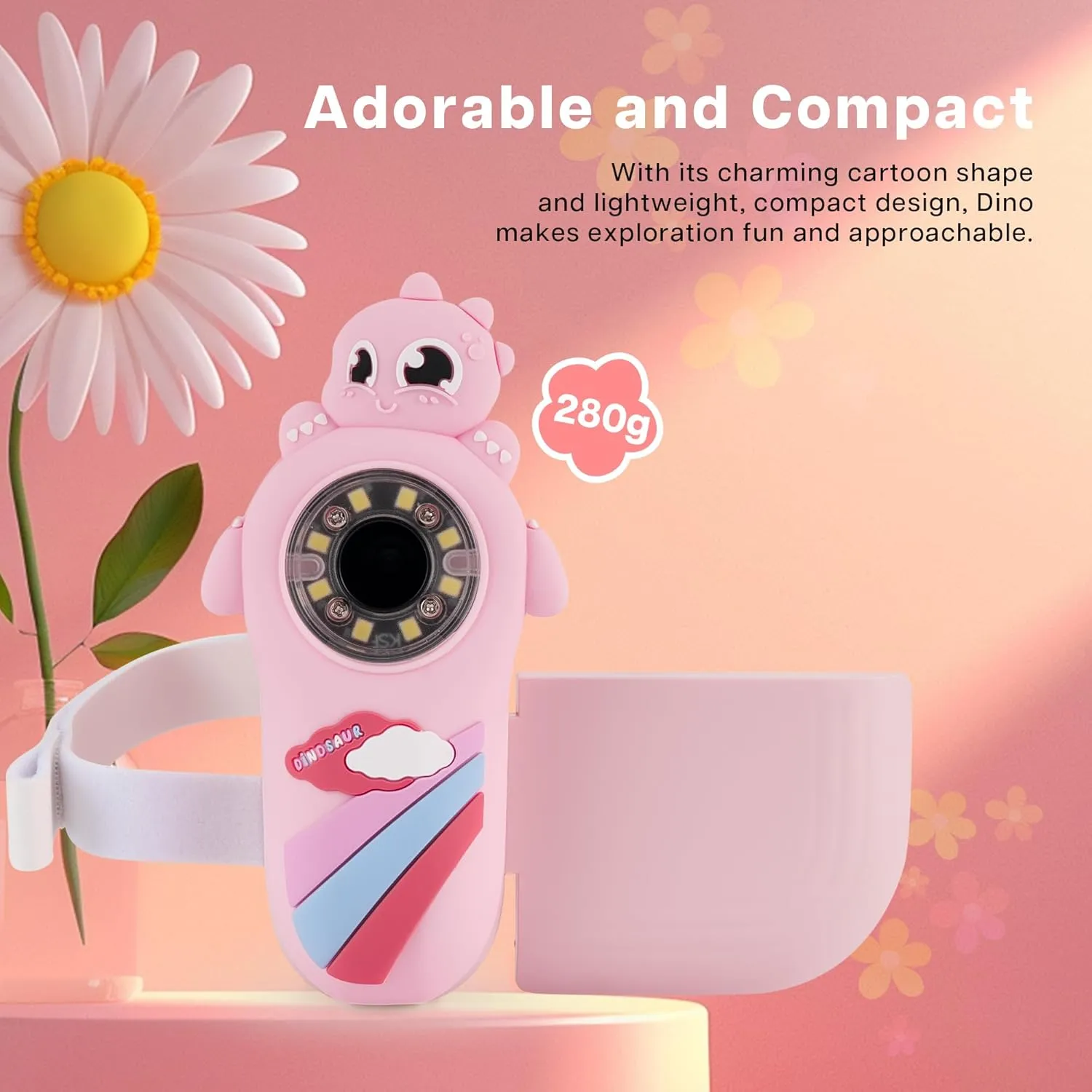 Dino Microscope for Kids, 1000x Portable Digital Microscope Camera with 2" Screen, Educational Science Kit Birthday Gifts for Kid Age 4-12, 32GB TF Card Included