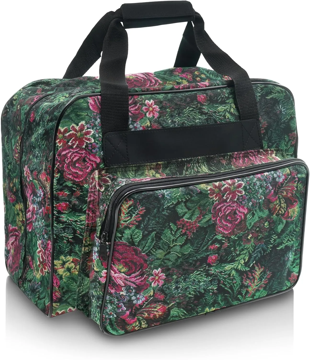 Distinctive Large Floral Pattern Premium Sewing Machine Universal Carrying Case Tote Bag