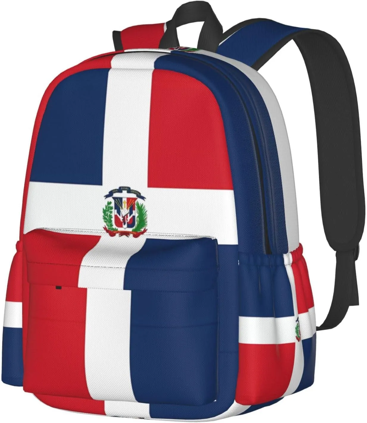 Dominican Flag Large Travel Backpack Casual Backpacks Laptop Daypack Working Rucksack Lightweight Back Pack Sports Bag with Adjustable Shoulder Strap