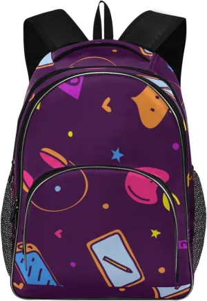 Doodle Language Backpacks 22L Three Layer Arc Book Bag Lightweight for Travel Camping Hiking Rucksack Daypack Kids & Adults
