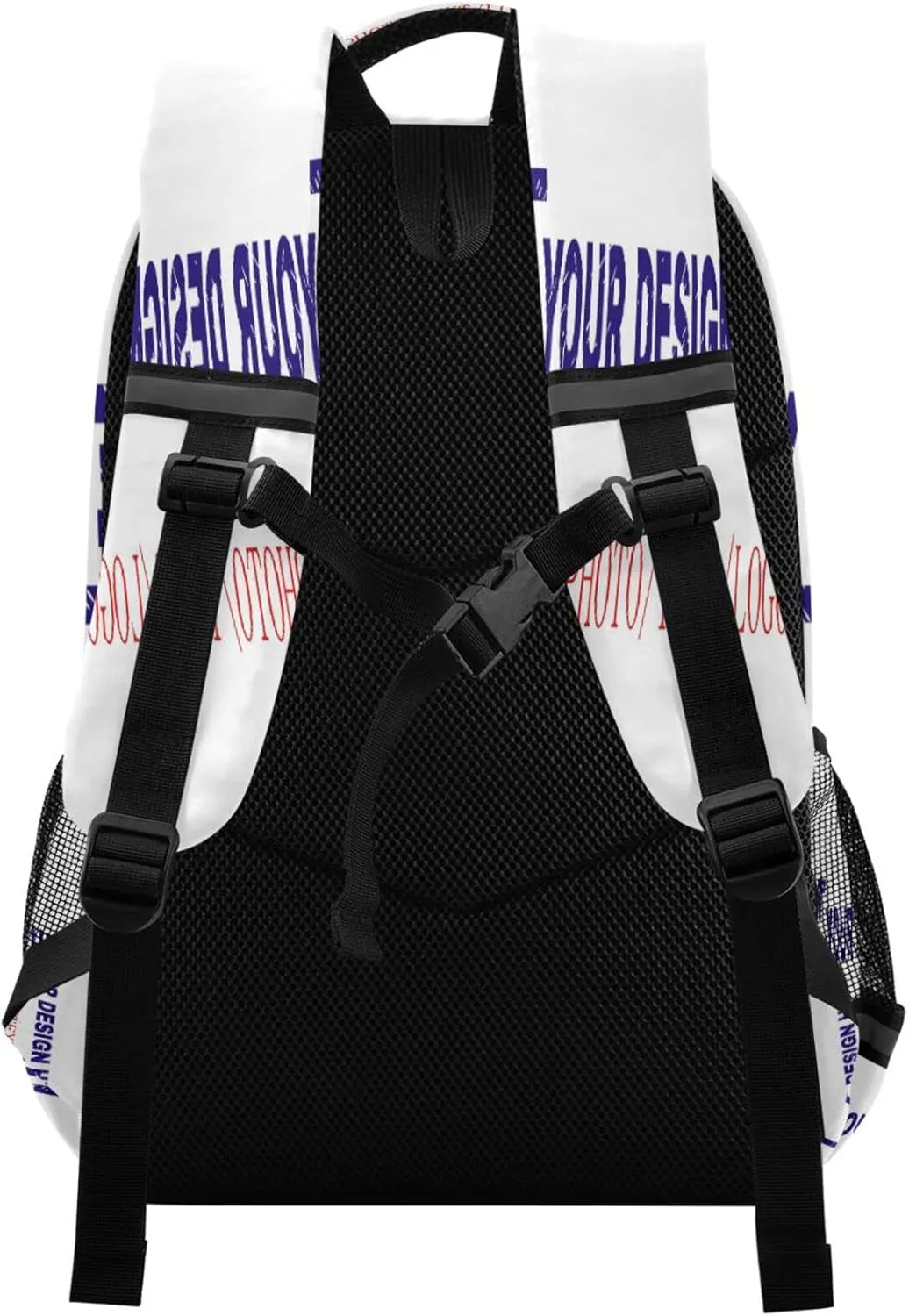 Dussdil Personalized Custom Name Kids Backpack Turn Your Photo Into Backpacks 16 inch Laptop Bag Casual Daypack Back Pack Double Zipper Travel Sports Bags with Adjustable Shoulder Strap