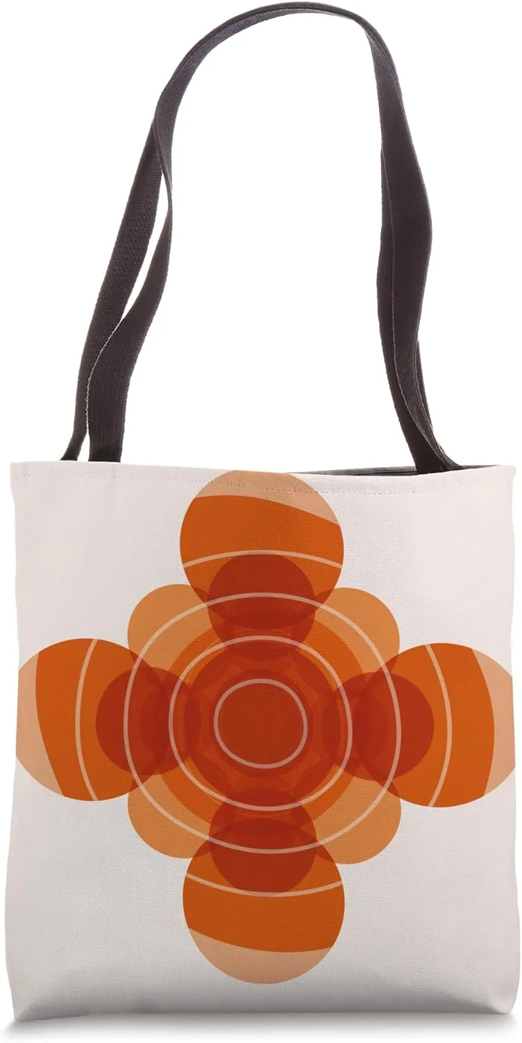 Earthy Red Scandinavian Floral Design Tote Bag