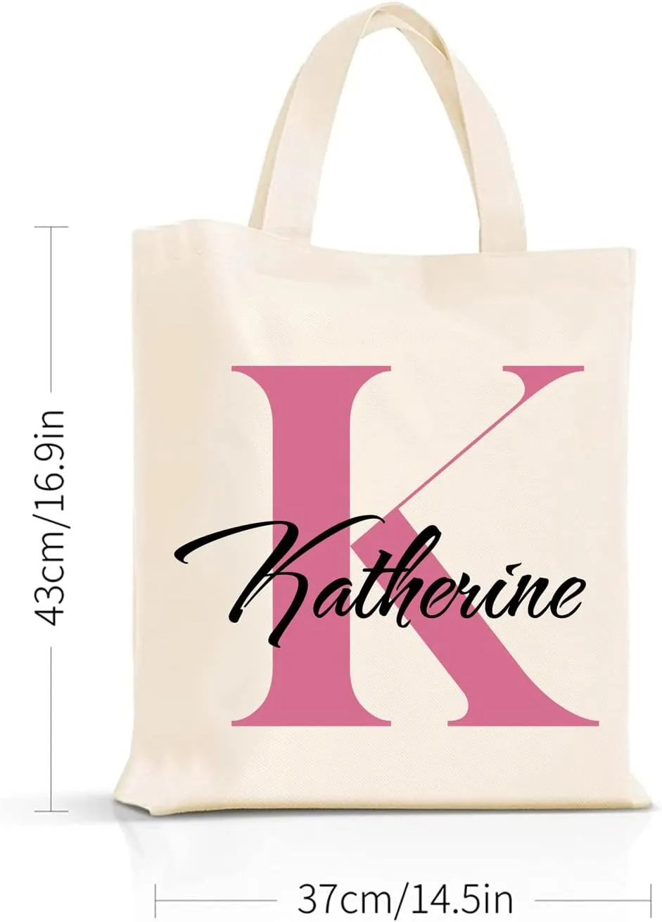 Easycosy Personalized Tote Bag Canvas Tote Bag with Picture Text Customized Reusable Grocery Bag Floral Gifts Bag for Women