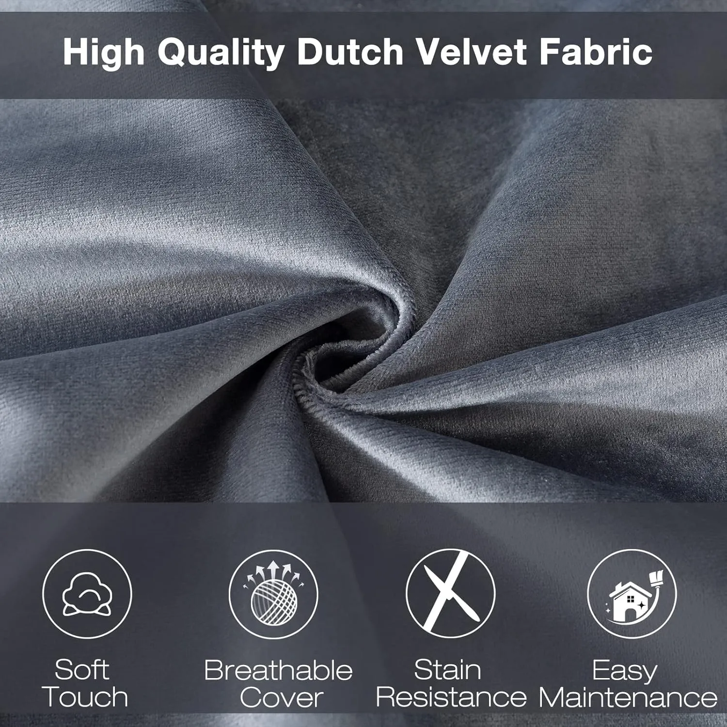 EDUJIN 5 ft Bean Bag Chair: 5' Large Memory Foam Filled Bean Bag Chairs for Adults with Filling,Ultra Soft Dutch Velvet Cover,Round Fluffy Lazy Sofa for Living Room - 5 Foot, Dark Gray