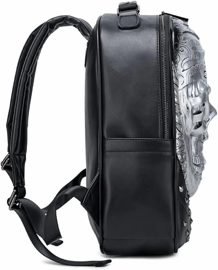 Embossed 3D Travel Backpacks Women Men PU Leather Small Backpack Knapsack Daypack