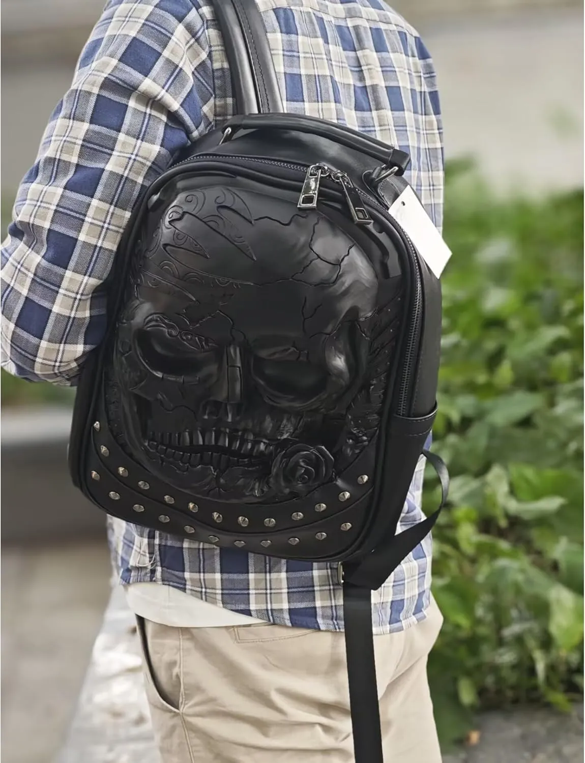 Embossed 3D Travel Backpacks Women Men PU Leather Small Backpack Knapsack Daypack