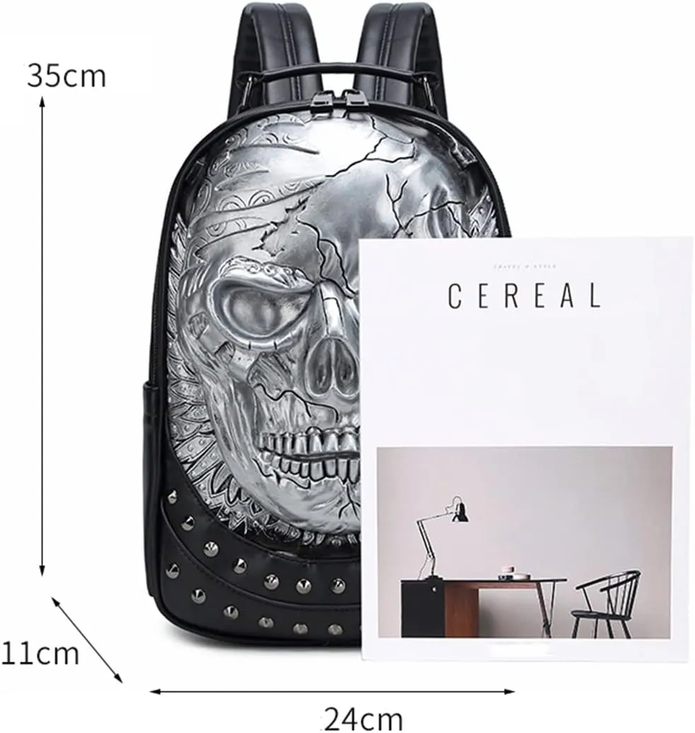 Embossed 3D Travel Backpacks Women Men PU Leather Small Backpack Knapsack Daypack