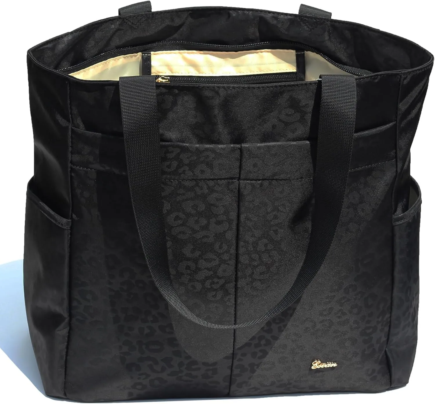 ESVAN Original Floral Tote Bag Large Shoulder Bag with Multi Pockets for Gym Travel Beach Daily Bags