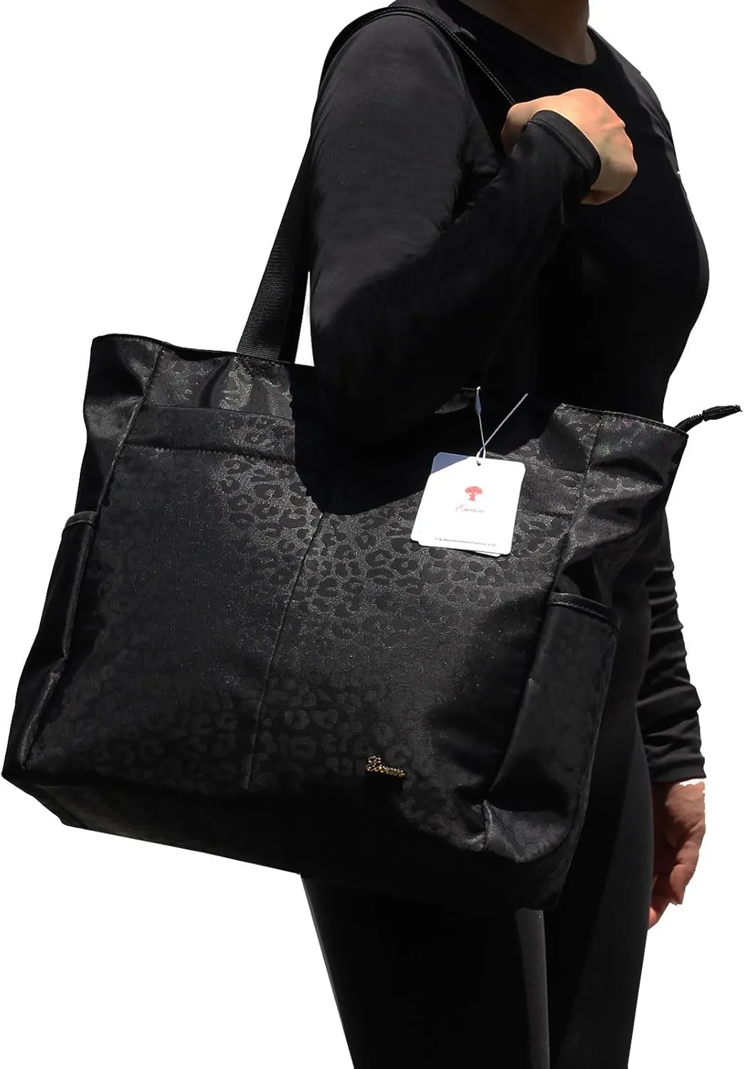 ESVAN Original Floral Tote Bag Large Shoulder Bag with Multi Pockets for Gym Travel Beach Daily Bags
