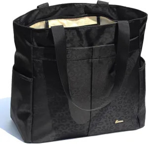 ESVAN Original Floral Tote Bag Large Shoulder Bag with Multi Pockets for Gym Travel Beach Daily Bags