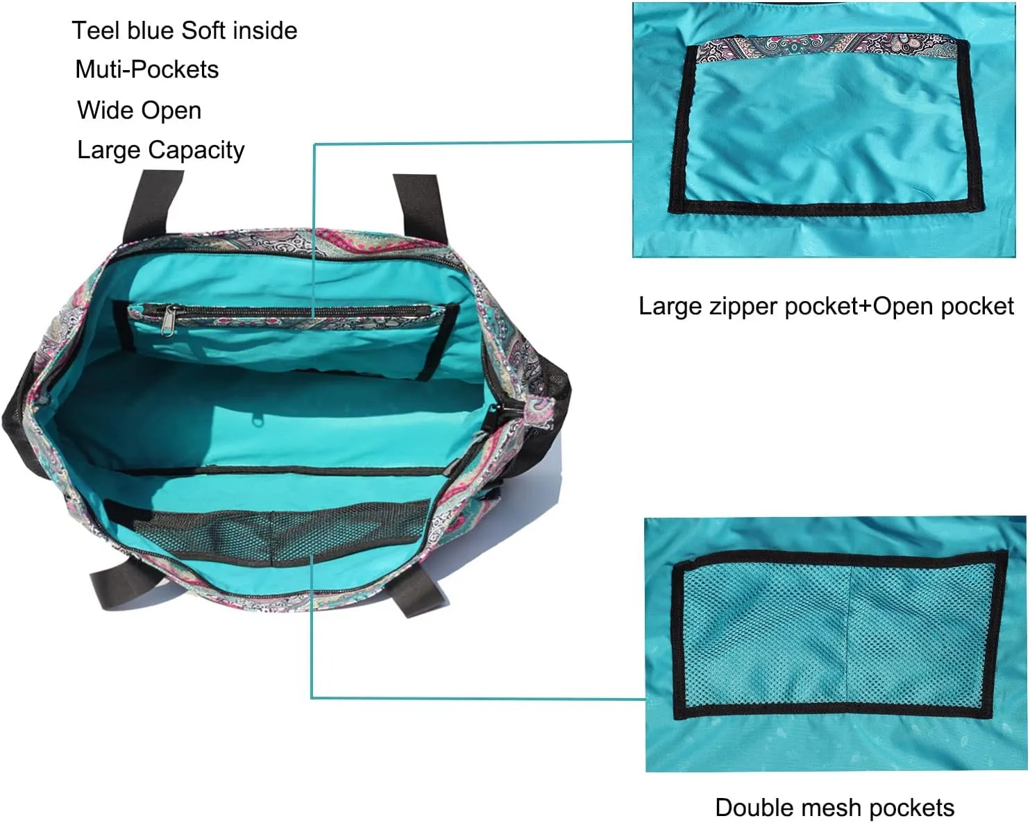 ESVAN Yoga Mat Bag Yoga Tote Carrier Shoulder Bag Carryall Tote for Office,Yoga,Pilates,Travel,Beach and Gym