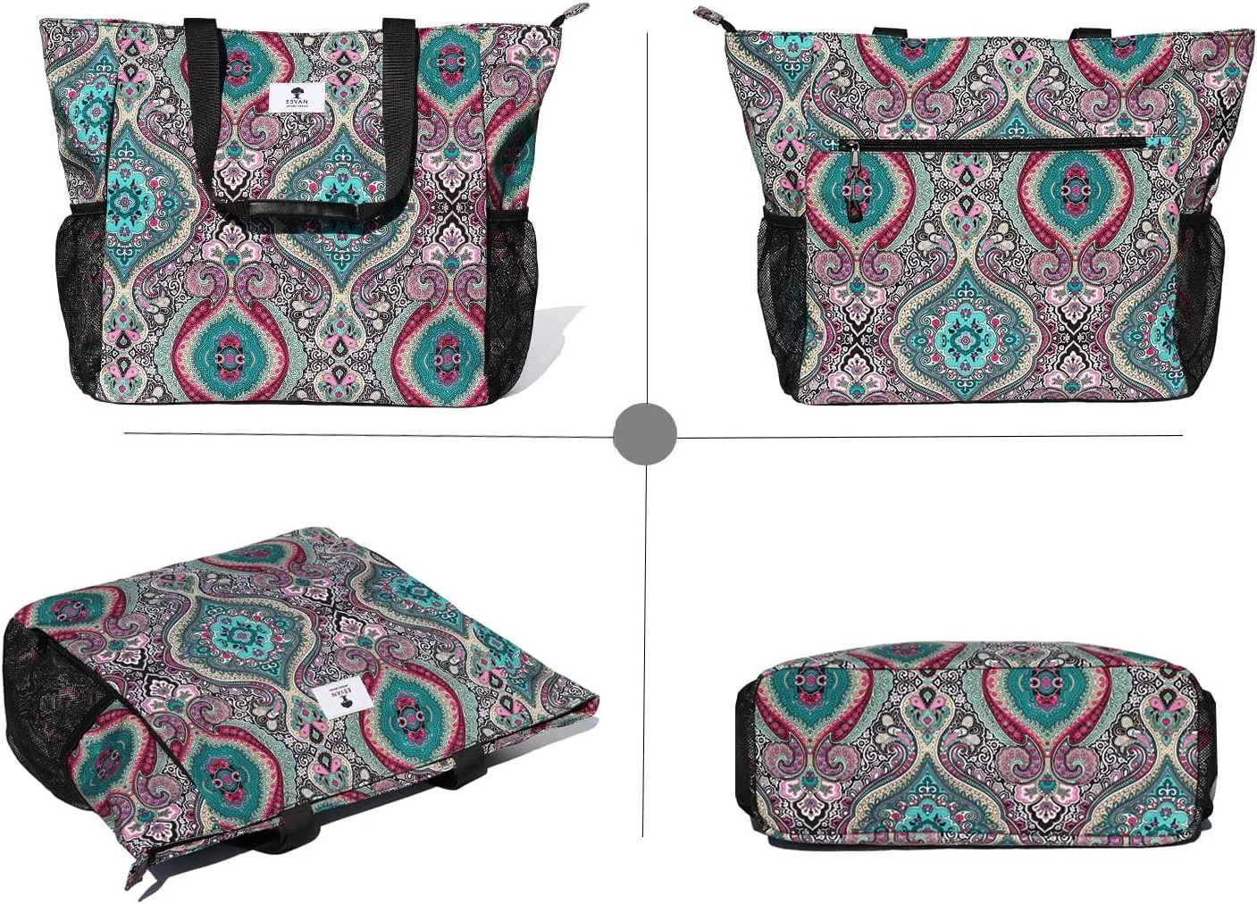 ESVAN Yoga Mat Bag Yoga Tote Carrier Shoulder Bag Carryall Tote for Office,Yoga,Pilates,Travel,Beach and Gym
