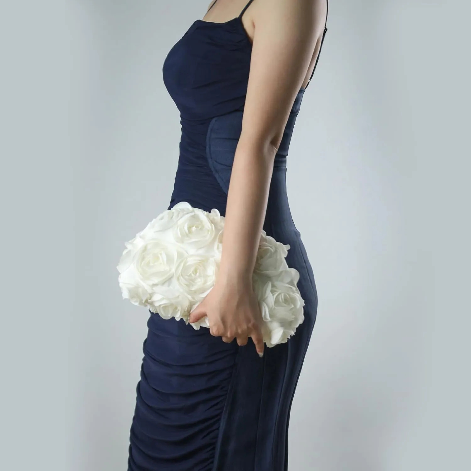 Evening Bag for Women, 3D Flower Wedding Evening Handbags Bride Floral Clutch Purse